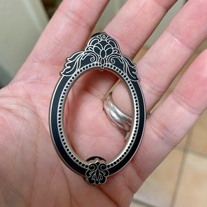 Open Black Frame Flower Enamel Pin